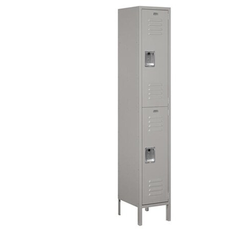 Salsbury Industries Salsbury 52165GY-A 15 In. W X 78 In. H X 15 In. D Double Tier Extra Wide Metal Locker Unassembled In Gray 52165GY-A